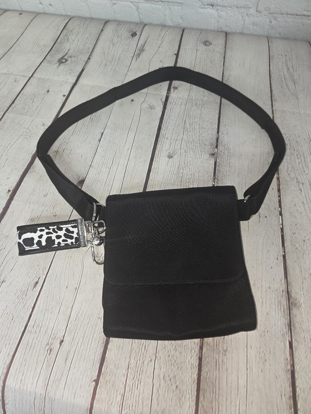 Waist Bag Vinyl Black With Removable Key Chain